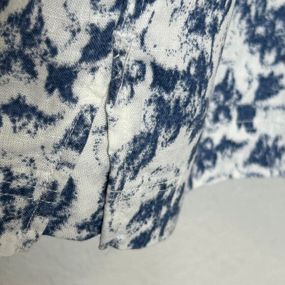 Men's Joseph Abboud XL White Blue Short Sleeve Button Up  Shirt - Picture 6 of 11